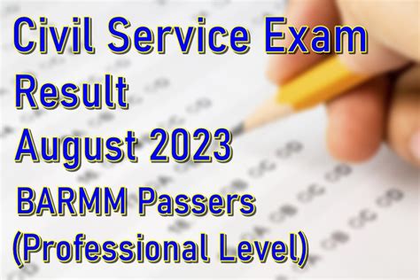 Civil Service Exam Result August 2023 – BARMM Passers .